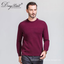 Rundhals Langarm Herren Strickwaren 100% Woll Kaschmir Oversized Pullover mit niedrigem Moq